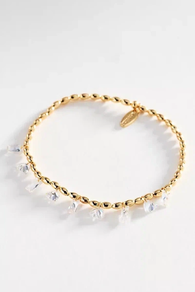 By Anthropologie Beaded Crystal Stretch Bracelet In Gold