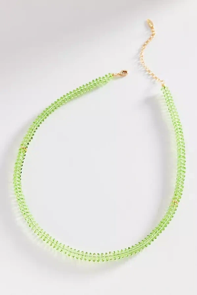 By Anthropologie Beaded Delicate Necklace In Green
