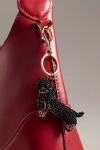 By Anthropologie Beaded Dog Bag Charm In Black