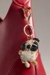 By Anthropologie Beaded Dog Bag Charm In White