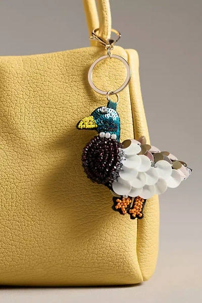 By Anthropologie Beaded Duck Bag Charm In Blue
