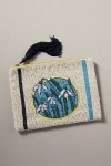 By Anthropologie Beaded Flat Pouch: Garden Party Edition In Blue