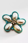 By Anthropologie Beaded Fleur Brooch In Gold