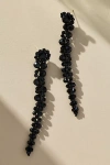 By Anthropologie Beaded Floral Drop Earrings In Black