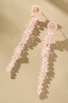 By Anthropologie Beaded Floral Drop Earrings In Pink