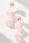 By Anthropologie Beaded Floral Drop Earrings In Pink