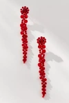 By Anthropologie Beaded Floral Drop Earrings In Red