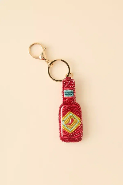 By Anthropologie Beaded Food Bag Charm In Red