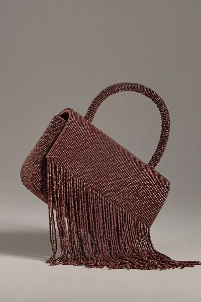 By Anthropologie Beaded Fringe Bag In Gold