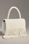 By Anthropologie Beaded Fringe Bag In Sand