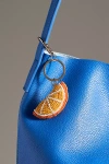 By Anthropologie Beaded Fruit Bag Charm In Orange