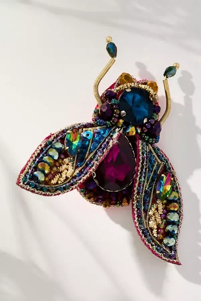 By Anthropologie Beaded Garden Brooch In Multi