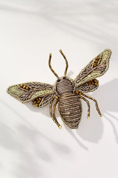 By Anthropologie Beaded Garden Brooch In Multi
