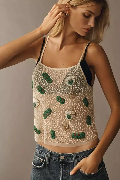 By Anthropologie Beaded Icon Cami Top In Multi