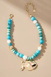 By Anthropologie Beaded Icon Charm Necklace In Blue