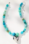 By Anthropologie Beaded Icon Charm Necklace In Blue