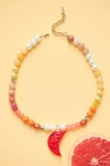 By Anthropologie Beaded Icon Charm Necklace In Red