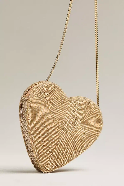 By Anthropologie Beaded Icon Crossbody Bag In Gold