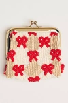 By Anthropologie Beaded Kiss-lock Coin Purse In Sand
