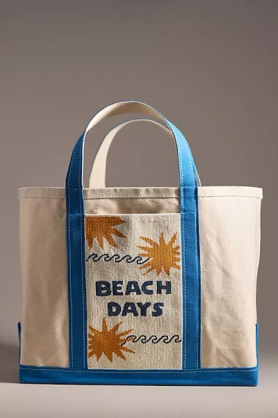 By Anthropologie Beaded Large Canvas Tote Bag