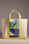 By Anthropologie Beaded Large Canvas Tote Bag