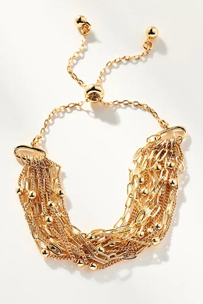 By Anthropologie Beaded Layered Chain Bracelet In Gold