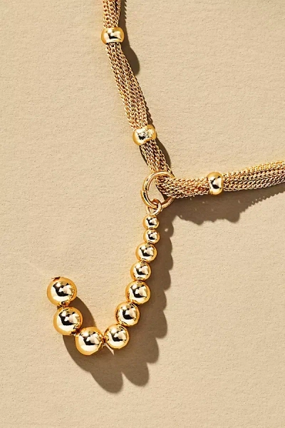 By Anthropologie Beaded Letter Monogram Necklace