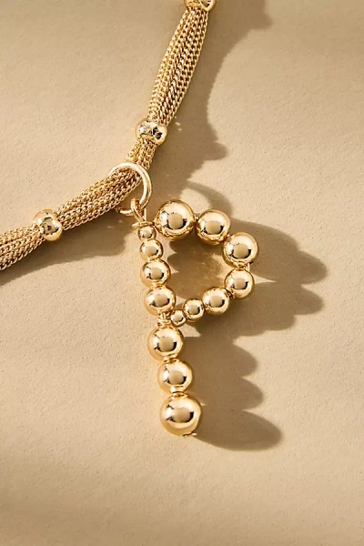 By Anthropologie Beaded Letter Monogram Necklace