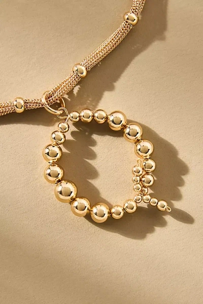 By Anthropologie Beaded Letter Monogram Necklace