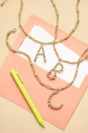 By Anthropologie Beaded Letter Monogram Necklace In Alphabet