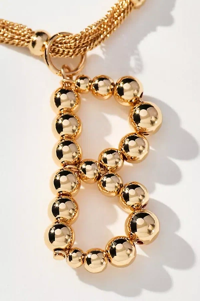 By Anthropologie Beaded Letter Monogram Necklace In Alphabet