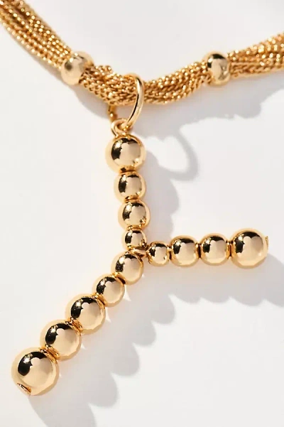 By Anthropologie Beaded Letter Monogram Necklace In Alphabet