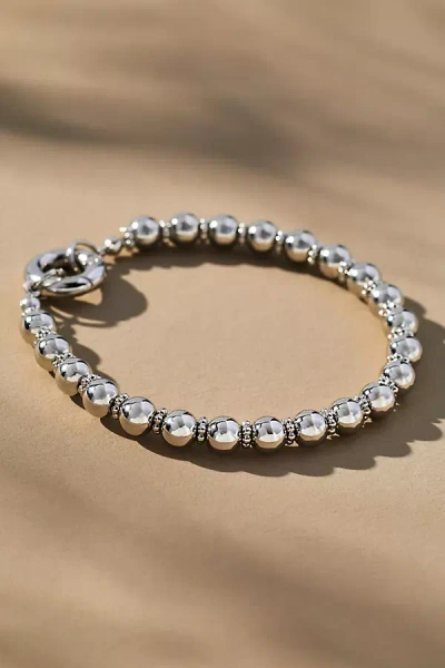 By Anthropologie Beaded Link Lock Bracelet In Silver