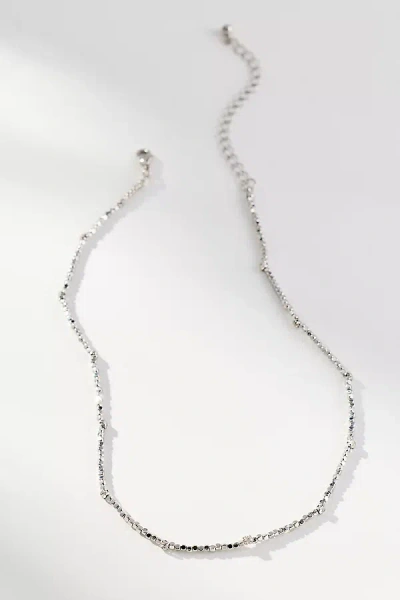 By Anthropologie Beaded Metal Necklace In Silver