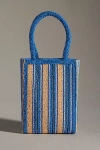 By Anthropologie Beaded Mini Tote In Blue
