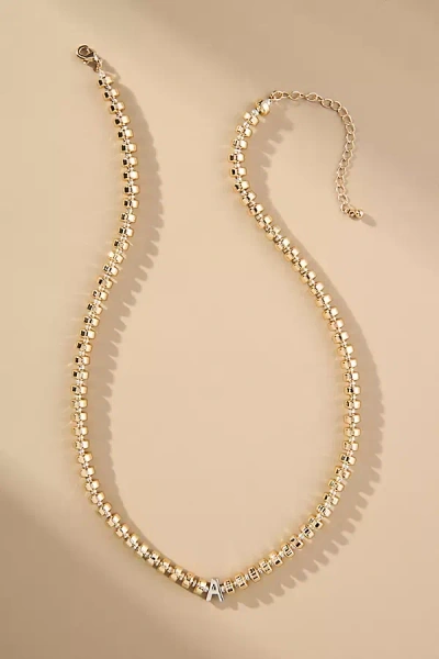 By Anthropologie Beaded Monogram Necklace In Alphabet