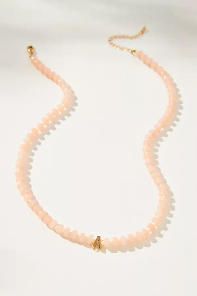 By Anthropologie Beaded Monogram Necklace In Neutral