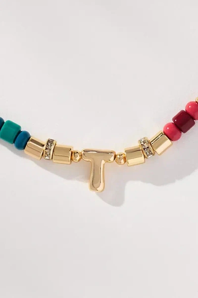 By Anthropologie Beaded Monogram Necklace In Gold