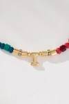 By Anthropologie Beaded Monogram Necklace In Multi