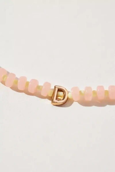 By Anthropologie Beaded Monogram Necklace In Pink