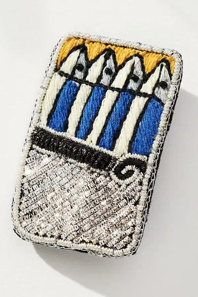 By Anthropologie Beaded Sardines Brooch In Silver