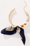 By Anthropologie Beaded Silk Scarf Collar Necklace In Multi