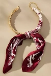 By Anthropologie Beaded Silk Scarf Collar Necklace In Purple