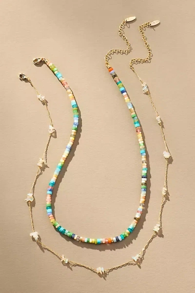 By Anthropologie Beaded Soleil Necklaces, Set Of 2