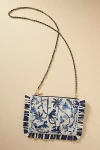 By Anthropologie Beaded Toile Clutch In Blue