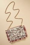 By Anthropologie Beaded Toile Clutch In Brown