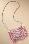 By Anthropologie Beaded Toile Clutch In Pink