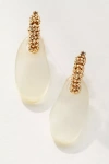 By Anthropologie Beaded Top Resin Drop Earrings In White