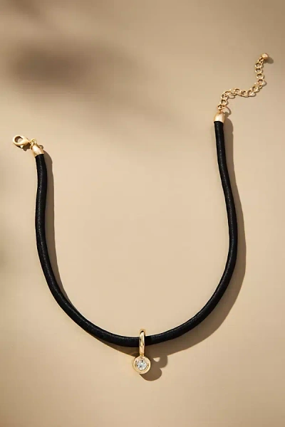 By Anthropologie Bean Pendant Silk Cord Necklace In Black