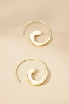 By Anthropologie Bean Spiral Hoop Earrings In Gold